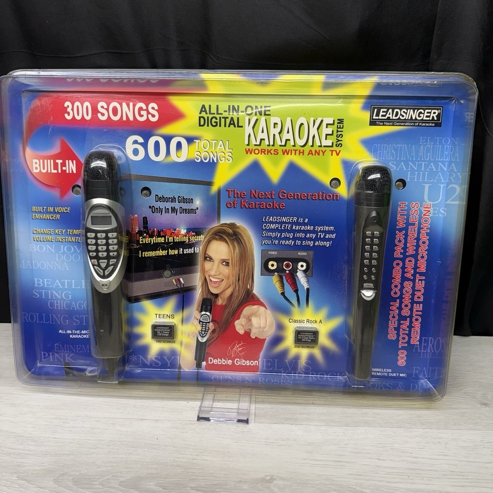 Debbie Gibson Leadsinger All in one 2 Digital Karaoke Microphones 600 Songs New